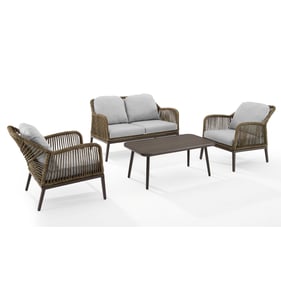 Crosley Haven Light Brown Gray 4pc Outdoor Patio Set