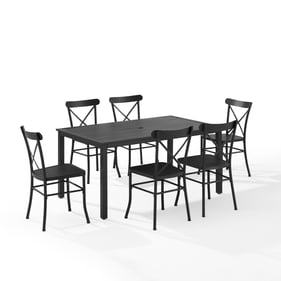 Crosley Astrid Matte Black 7pc Outdoor Dining Set