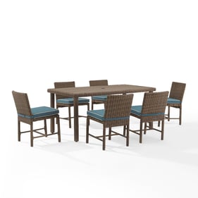 Crosley Bradenton Navy Weathered Brown 7pc Outdoor Dining Set