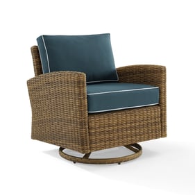 Crosley Bradenton Navy Outdoor Swivel Rocker Chair