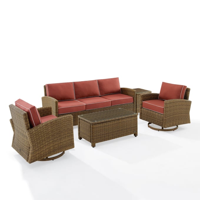 Crosley Bradenton Sangria 5pc Outdoor Seating Set CRSL-KO70425WB-SG