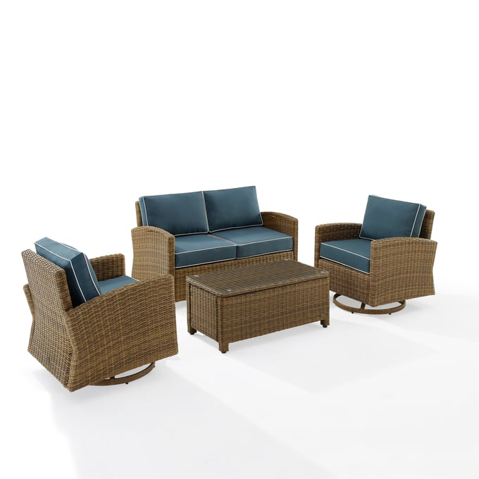 Crosley Bradenton Navy 4pc Outdoor Seating Set CRSL-KO70426WB-NV