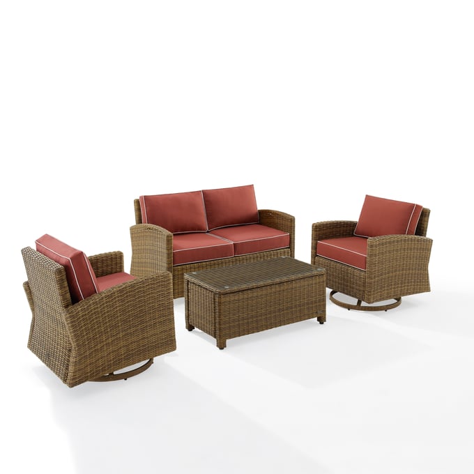 Crosley Bradenton Sangria 4pc Outdoor Seating Set CRSL-KO70426WB-SG