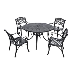 Crosley Sedona Black 46 Inch 5pc Round Outdoor Dining Set with Armchairs