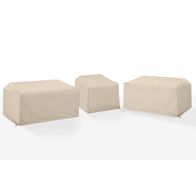 Crosley Tan 3pc Outdoor Loveseats and Chair Cover Set CRSL-MO75035-TA