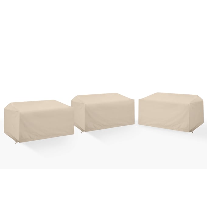 Crosley Tan 3pc Outdoor Loveseat Furniture Cover Set CRSL-MO75045-TA