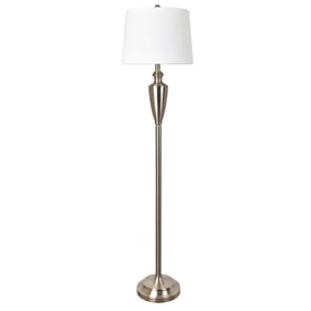 Crestview Collection Chrome White Floor Lamp