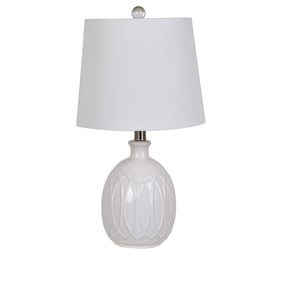 Crestview Collection White Ceramic Table Lamp