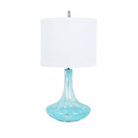 2 Crestview Collection Pasha Light Blue White Table Lamps