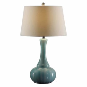 2 Crestview Collection Alden Blue White Table Lamps