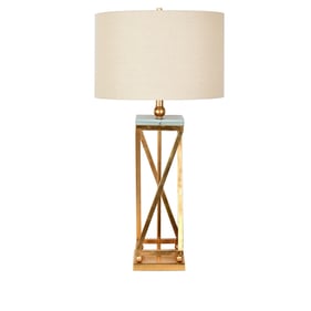 2 Crestview Collection Aria Gold Leaf Oatmeal Table Lamps