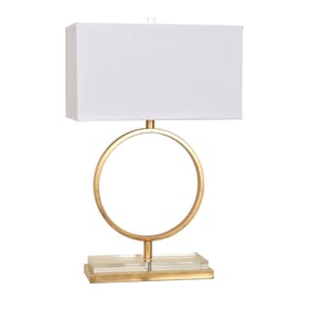 Crestview Collection Aldrich Gold Leaf White Table Lamp