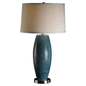 2 Crestview Collection Melrose Turquoise Blue Gray Table Lamps