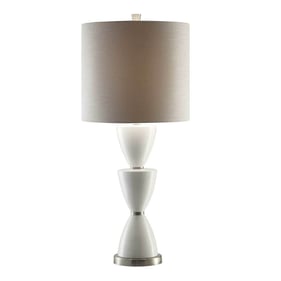 2 Crestview Collection Morison White Grey Table Lamps