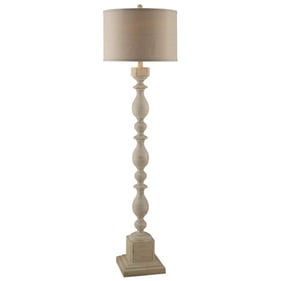 Crestview Collection White Wash Natural Wood Floor Lamp