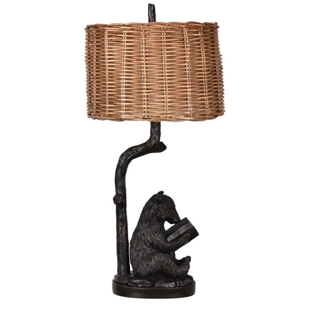 2 Crestview Collection Bear Bronze Knowledge Table Lamps CRST-CVAVP674