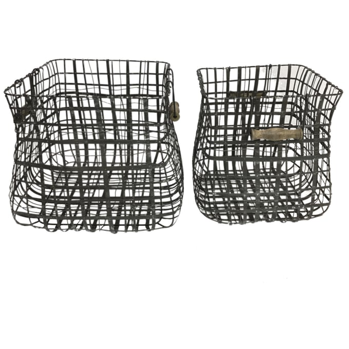 Crestview Collection Clancy Antique 2pc Basket CRST-CVDEN072