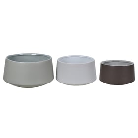 Crestview Collection Zen Japanese Taupe White Charcoal 3pc Nesting Bowl Set