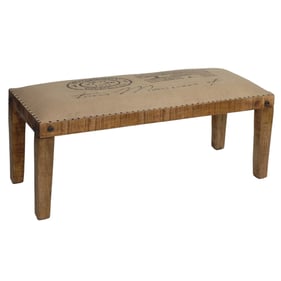 Crestview Collection Bengal Manor Burlap Mango Wood Bench