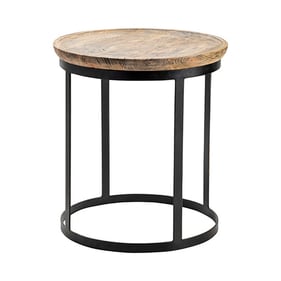 Crestview Collection Black Brown Round End Table