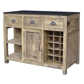 Crestview Collection Bengal Manor Mango Wood Granite Kitchen Island