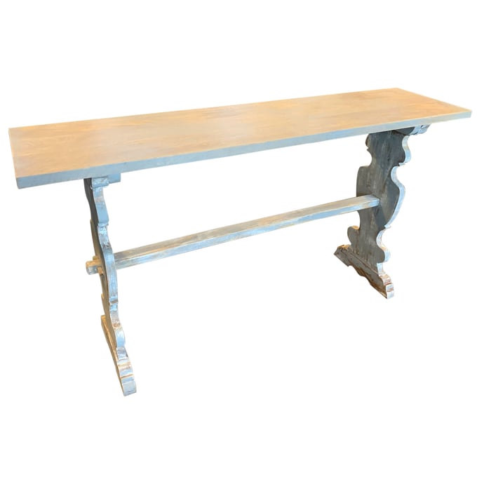 Crestview Collection Bengal Manor Distressed Grey Mango Wood Console Table CRST-CVFNR652