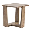 Square Mango Wood Medium Brown End Table