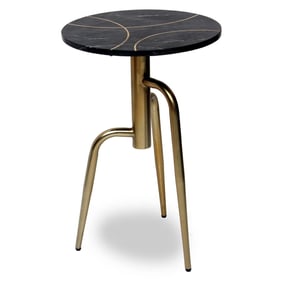 Crestview Collection Ava Black Gold Accent Table