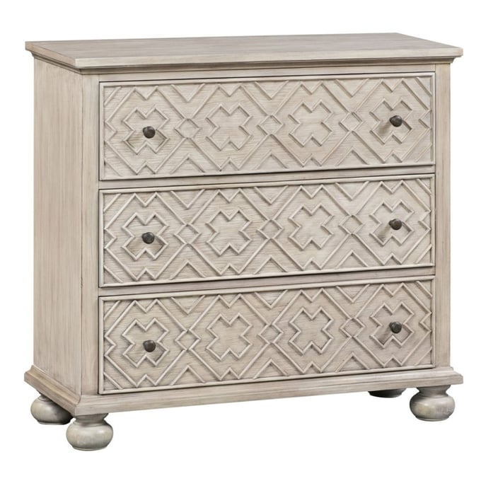 Crestview Collection Hawthorne Estate Antique White Fretwork Pattern Chest CRST-CVFVR8010