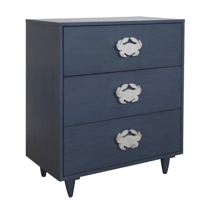 Crestview Collection Grand Bay Blue White 3 Drawers Cabinet CRST-CVFVR8222