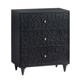 Crestview Collection Charlotte Black Three Drawer Chest