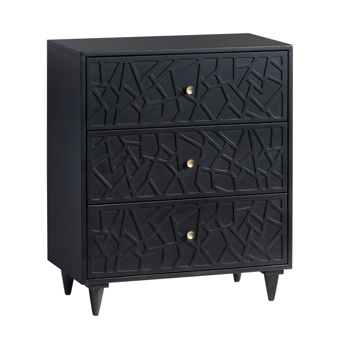 Crestview Collection Charlotte Black Three Drawer Chest CRST-CVFVR8431