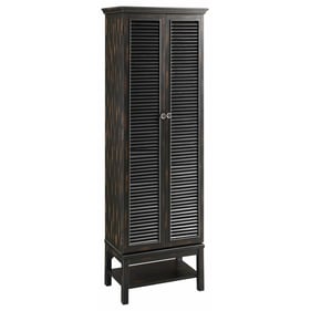 Crestview Collection Wilmington Louvered Black Tall Cabinet