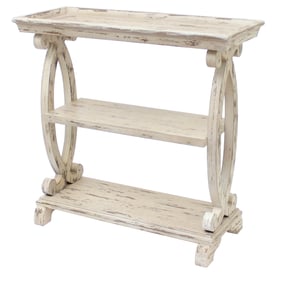 Crestview Collection Newport Distressed White Console Table