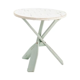 Crestview Collection Distressed White Round Accent Table