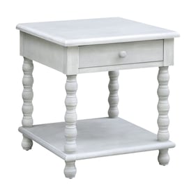 Crestview Collection Pembroke Chalk Grey Turned Leg End Table