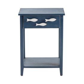 Crestview Collection Blue Square 1 Drawer End Table