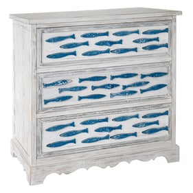 Crestview Collection Upstream White Washed Three Drawer Chest