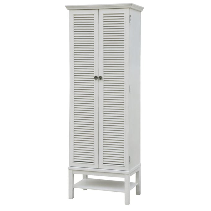 Crestview Collection Magnolia Louvered White Tall Cabinet CRST-CVFZR3682