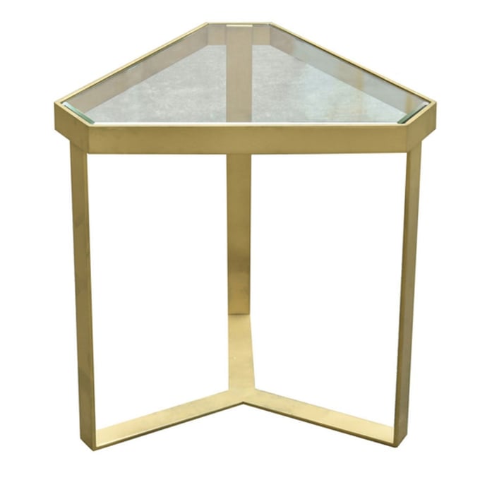 Crestview Collection Melrose Gold Triangle Accent Table CRST-CVFZR4002