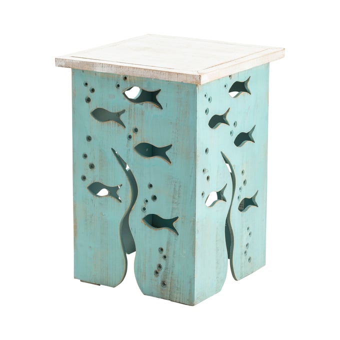 Crestview Collection Aqua Square Accent Table CRST-CVFZR4529