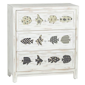 Crestview Collection Hatteras Distressed White Brown Chest