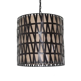 Crestview Collection Maddie Weathered Bronze Natural Pendant Lamp