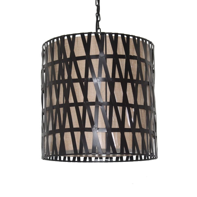 Crestview Collection Maddie Weathered Bronze Natural Pendant Lamp CRST-CVPDN003