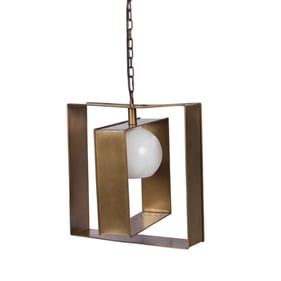 Crestview Collection Niles Antique White Medium Square Pendant Lamp