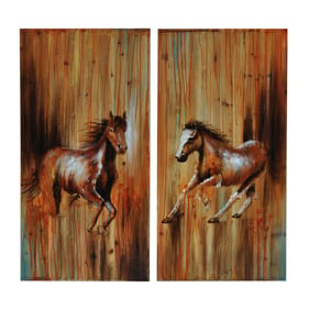 Crestview Collection Full Gallop 2pc Wall Art