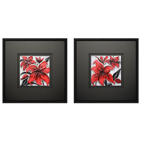 Crestview Collection Red Hot Square 2pc Wall Art