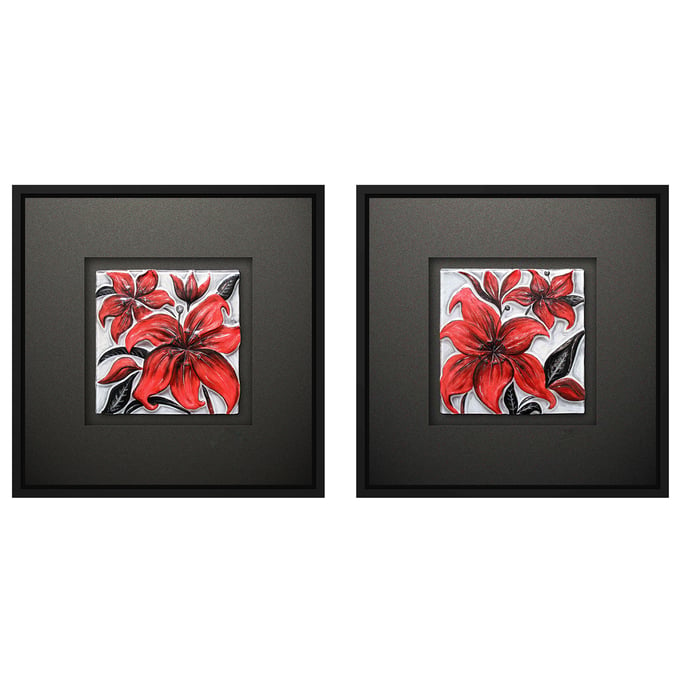 Crestview Collection Red Hot Square 2pc Wall Art CRST-CVTOP2030