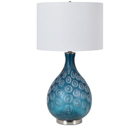 Crestview Collection Pearson Blue White Table Lamp