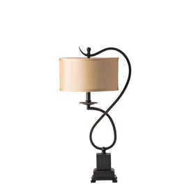 2 Crestview Collection Echo Bronze Beige Table Lamps